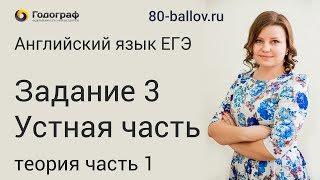 ЕГЭ по английскому языку 2019. Задание №3 Устная часть. Теория, часть 1.