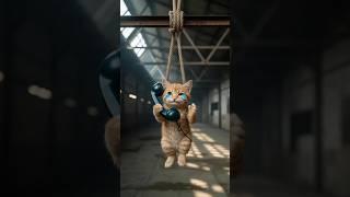 Cat Attacked Giraffe Pays! #catlovers #animation #funnycats #shorts #shortsfeed #animals #cutecat