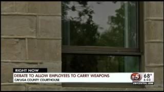 Should officers be the only ones to bring guns into Cayuga County Buildings?