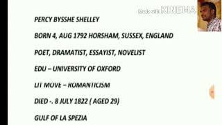 P B SHEELEY INTRO, LIFE AND WORKS BY TAMILARASAN