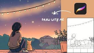 How I use multiple references for my artworks  Draw with me | Lofi Cat Girl