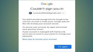 couldn't sign you in Google account 2 step verification problem Same email OTP send problem