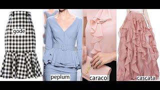 dIY - Como fazer babados godê peplum e espiral em cascata - aula 303