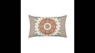 Elaine Smith 20" x 12" Suzani Oasis Sunbrella Outdoor Lumbar Pillow