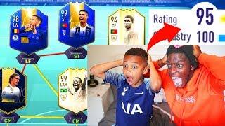 8 YEAR OLD KID TOTS 195 RATED FUT DRAFT!! LITTLE BROTHER FUT DRAFT CHALLENGE (FIFA 19)