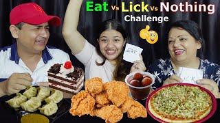 EAT VS LICK VS NOTHING CHALLENGE @BudaBudiVlogs