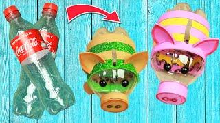 recycled craft ideas plastic bottles - How to make piglets with recycled plastic bottles