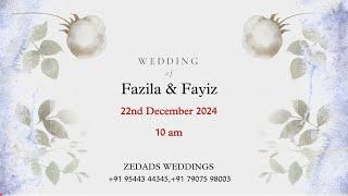 WEDDING CEREMONY || FAZILA & FAYIZ