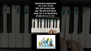 Бременские музыканты Песня о Друзьях на пианино  Обучение ноты в конце