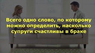 Всего одно слово, по которому можно определить, насколько супруги счастливы в браке