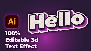 Create 100% Editable 3d Text Effect in Illustrator CC Tutorial