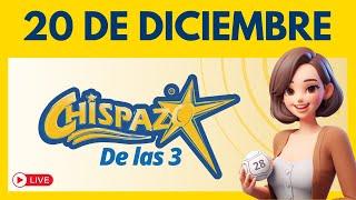 Sorteo CHISPAZO DE LAS TRES Hoy 20 de Diciembre 2024 