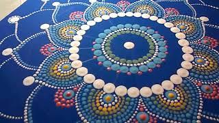 Dot painting mandala. Acrylic Painting. Fragment.
