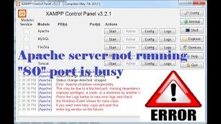 APACHE SERVER DOESN'T START IN XAMPP ||| HOW TO FIX XAMPP APACHE SERVER "80" & " 443"  ERROR .|2021|