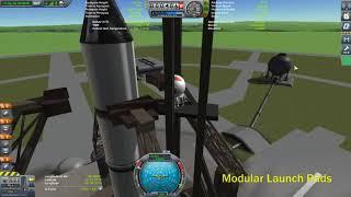 KSP Modular Launch Pads Dev Work:  "Russian" Launch Stand with crew access arm