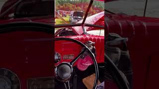 Inside a vintage Dodge truck