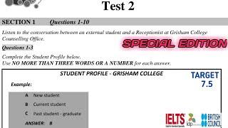 Ielts Listening Student Profile Grisham College 2021 || SPECIAL EDITION || LATEST IELTS LISTENING