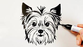 How to Draw a Yorkshire Terrier Dog