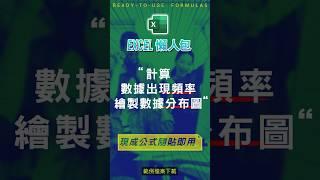 【COUNT 計數類】計算數據出現頻率、繪製數據分布圖 #excel技巧 #excel教學 #excel公式 #excel懶人包 #exceltips #excel範例 #excel函數