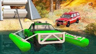 Beamng drive - Giant Winch Сrushes Сars #3