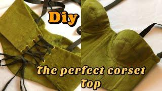 How to make a corset top | diy trendy corset top | corset top with cups