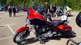 Combined flakes and candy custom painting of Harley Electra Glide