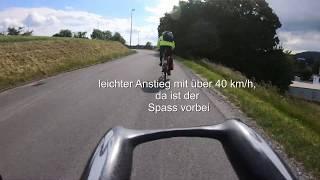 Rasante Fahrt mit dem Rennrad hinter einem E-Bikefahrer (45km/h)