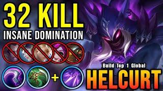 100% NO MERCY!! 32 Kills Helcurt Absolutely Dominate The Game!! - Build Top 1 Global Helcurt ~ MLBB