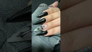 Black Stiletto Nails️#nails #fyp #goth #stilettonails #shewantsrevenge