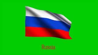 Россия Флаг Текст Анимированный Зеленый Экран Russia Flag  Text Animated Green Screen