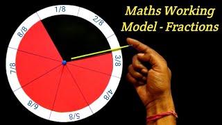 Maths Working Model on Fractions | Fraction Math TLM | Math Fractions Working Model | Maths Project