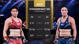 Zhang Weili vs Tatiana Suarez Women’s Strawweight Title Fight Simulation UFC 313 (UFC 5)