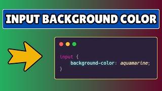 How to Change Background Color of Input Field in HTML and CSS