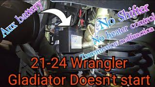 21-24 Jeep Wrangler Gladiator Doesn't start Aux battery Location