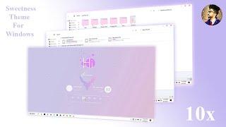 Sweetness Theme For Windows 10 || windows 10 light pink themes || make windows look minimalist