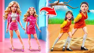 How to Become Squid Game Doll? Extreme Nerd-to-Popular Barbie Doll Makeover!