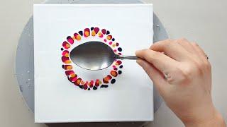 (1006) How to paint flowers with a spoon | Easy painting ideas | Designer Gemma77