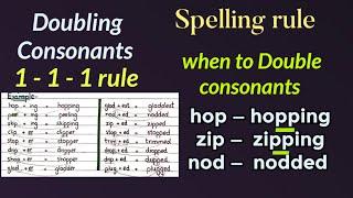 when to Double the final consonants | english spelling rules