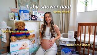 BABY SHOWER HAUL *first time mom*  trying to keep it minimal & with links!