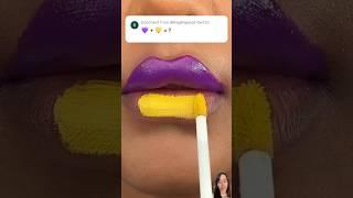 Guess the lipstick color for Purple + Yellow #? #shorts tiktok #colors