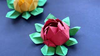 Origami lotus/Easy Paper Flower Backdrop tutorial/Simple paper flower craft