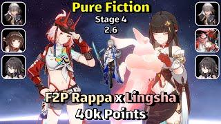 F2P Rappa & Lingsha vs Pure Fiction 40k Points | Honkai Star Rail 2.6