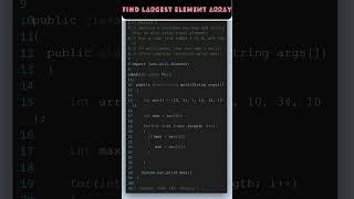 how to find largest element in array in java