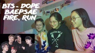 Реакция на BTS DOPE​ X​ BAEPSAE​ X FIRE X RUN​ LIVE / REACTION