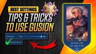 BEST SETTINGS FOR GUSION USERS AUTO WIN RANKED| TIPS AND TRICKS GUSION | TUTORIAL GUSION 2021 | MLBB