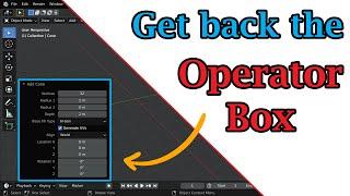 Get Back The Operator Box | Quick Tip In Blender | Adjust Your Last Operation | Suitable Examples