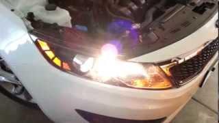 2013 Kia Optima Headlight - Testing New Low Beam, High Beam, Turn Signal, Side Marker Bulbs