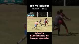TT vs Bermuda 2017 - Agboola Silverthorn dropping the hammer! Try by Joseph Quashie #rugby #7s