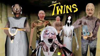 The twins remake grandpa's shotgun granny's slingshot sewer escape with spider mom & slenderina