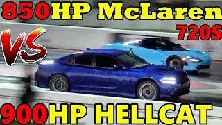 WHO WINS? 850HP McLaren 720S or 900HP Hellcat Charger - RoadTestTV